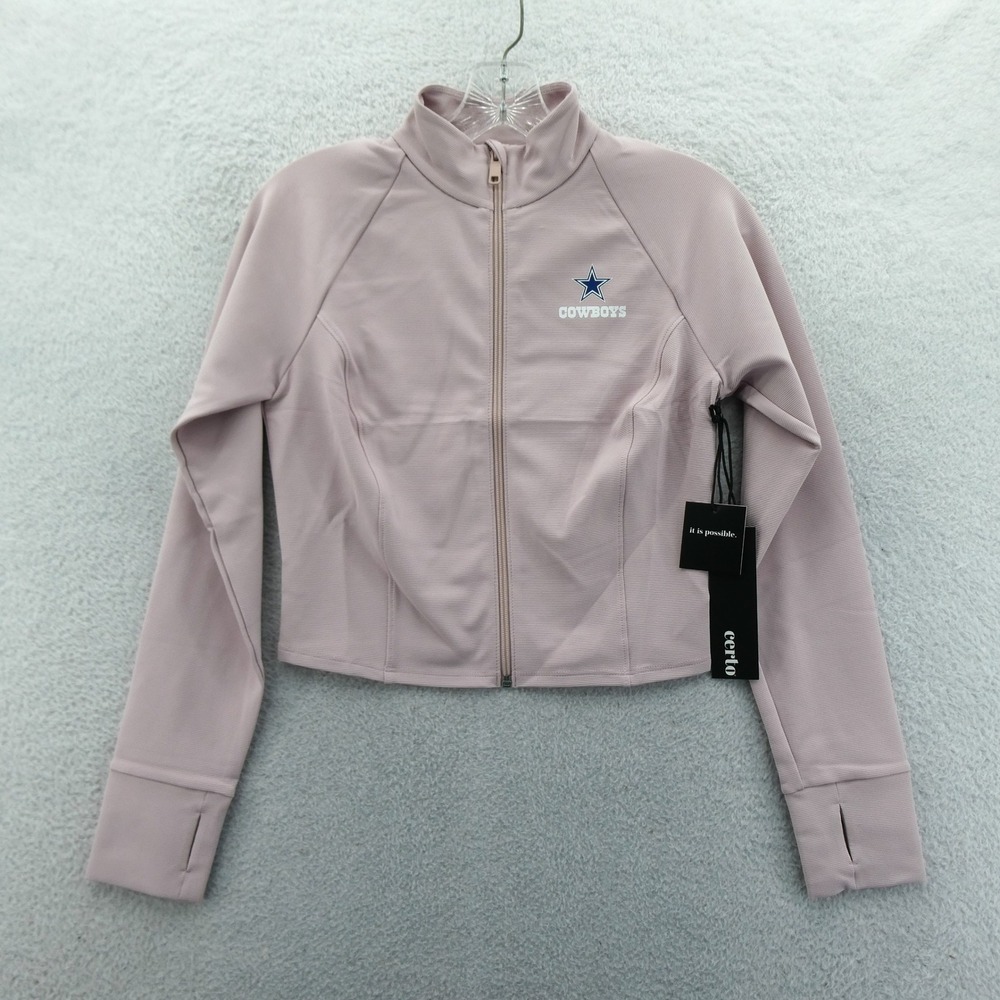 Certo Jacket Women Small Dallas Cowboys Mauve Pink Full Zip Ribbed Thumbhole NEW